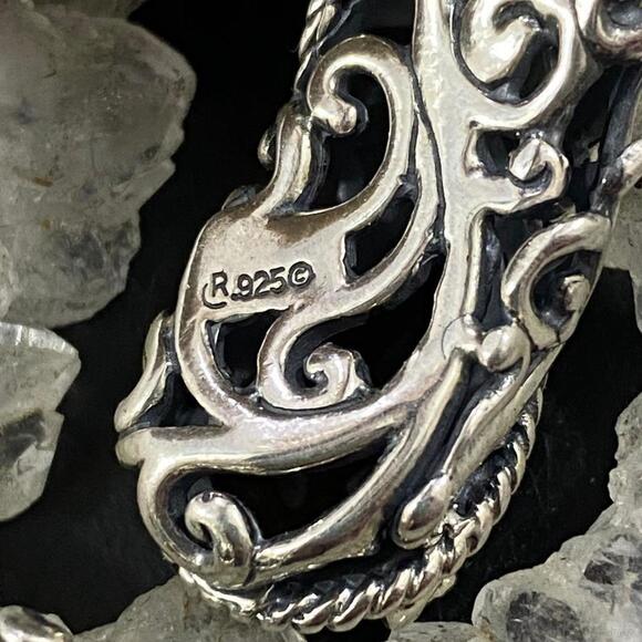 Carolyn Pollack Sterling Tiger's Eye Doublet Decorated Hinged Bracelet For Women - Picture 7 of 10